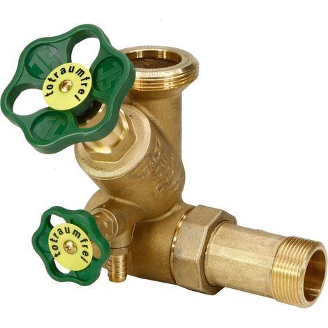 Schlösser Abzweig-T-Ventil, Freistromventil mit nichtsteigender Spindel, DN 32, Eingang 1 1/4", oberer Ausgang 2"