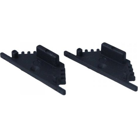Kit Terminali Tapi di Chiusura In Metallo Colore Nero Per Profilato Alluminio BAZ3010B