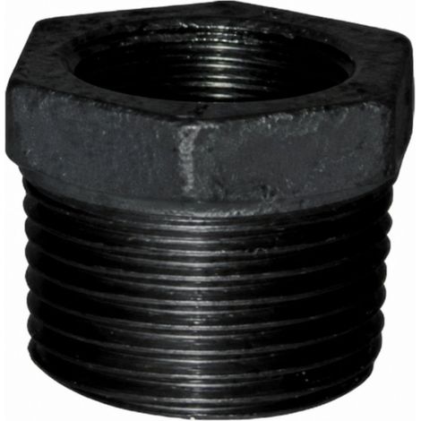 Reduzierter Nippel 50x60 / 40x49, männlich weiblich schwarz