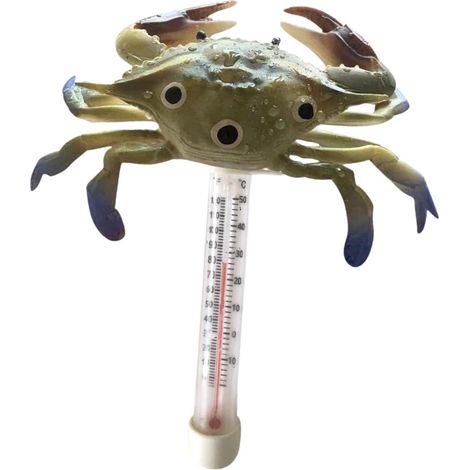 Jauge de température de l'eau, thermomètre de piscine flottant, thermomètre d'eau de piscine, lecture facile pour douche, bain de glace à l'extérieur, Crabe 20x16.5cm (1/5)