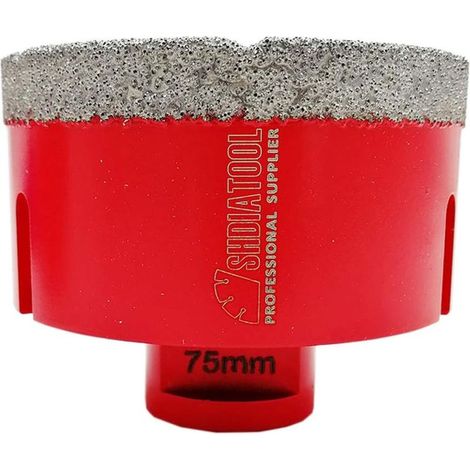 Forets Diamant 75mm Trépans de Forage avec Filetage M14 pour Perçage à sec en Porcelaine Carrelage Granit Marbre (1/5)