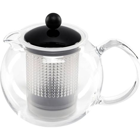 [NEUWERTIG] B-Ware Bodum Teebereiter Kanne Teekanne Assam F Plst 1 Liter Glasbehälter Schwarz125