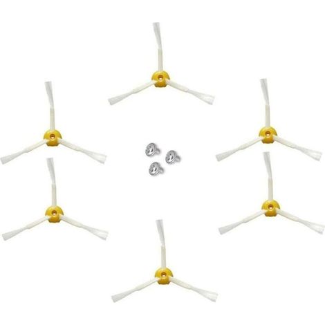 Brosse latérale pour irobot Roomba Série 500 600 700 (Jaune, 6 pcs Brosse latérale à 3 bras) (1/4)
