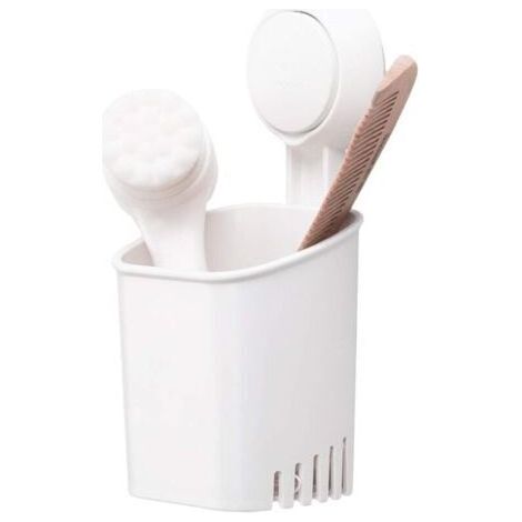 Porte Brosse à Dents Ventouse sans Perçage & Réutilisable 1 Seconde d'Installation Porte Gobelet Rotation à 360° Impérable Support pour Carrelage Paroi de la Douche Salle de Bain (1/5)