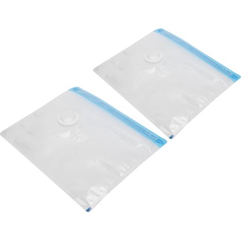 2 Pièces Sac de Rangement Sous Vide avec Valve d'Air 3.5cm, Gain de Place pour Voyage, Dimensions 32x26cm