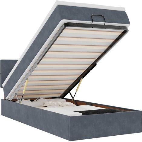 Maison Exclusive - Ottoman-Bett mit Matratze & LEDs Dunkelgrau 90