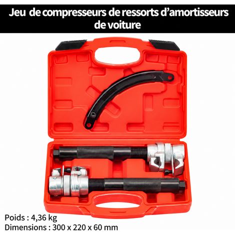 Compresseur de ressort d'amortisseur renforcé 3 pièces en coffret plastique 3 20 4,3 kg – Livraison gratuite