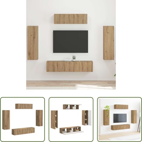 vidaXL Wohnzimmerregal -  TV-Schränk 5 pcs Artisan-Eiche (1/5)