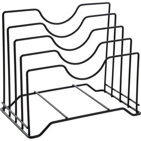 UlisemÉtagère de rangement pour ustensiles de cuisine, étagère de cuisine en métal et fer, support pour assiettes, couvercles de casseroles, planches à découper (1/4)