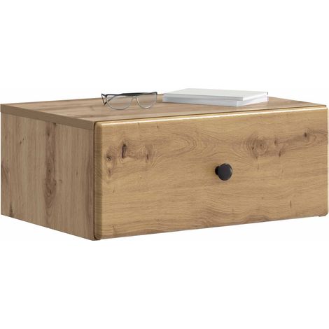 Maison Exclusive - Mobiletto da notte a muro Rovere Artigianale 49 x 34,5 x 20 cm