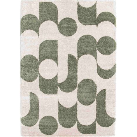 MAYA GRAPHIQUE - Tapix doux design moderne vert 160x230 (1/5)