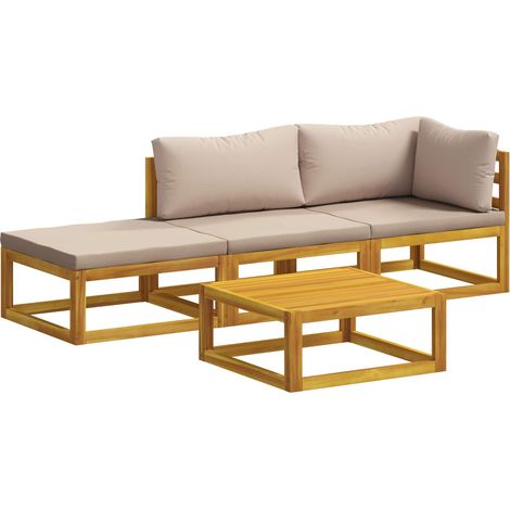 Juego de Sofá 4 uds. Natural Madera de Acacia Sólida vidaXL (1/5)