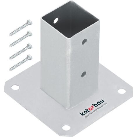 Support poteau à visser 50 x 50 mm – Acier galvanisé à chaud – Fixation rapide pour structures bois – Résistance aux intempéries-NANOTEH (1/5)