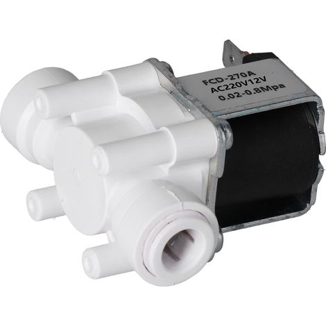 Électrovanne en plastique, raccord rapide 3/8 po, normalement fermée, 220 V CA (1/5)