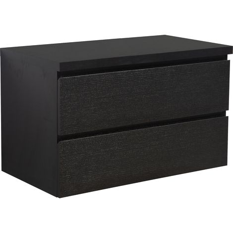 Meuble sous lavabo Angela 90cm - Badplaats - noir bois – Armoire (1/5)