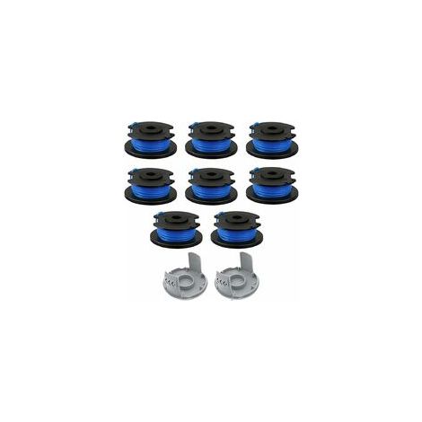 10 Pièces Bobine de Rechange pour Débroussailleuse,fil Bobine Coupe Bordure,Compatible Avec Ryobi One + AC14RL3A-18V 24V 40V,Coupe-fil Sans Fil Line 11ft,8 Bobines + 2 Capuchons de Coupe (1/5)