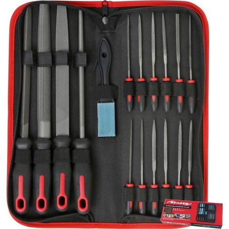 Neilsen 18pc Metal File & Needle Set Round Flat Triangular Half Round Square (1/2)
