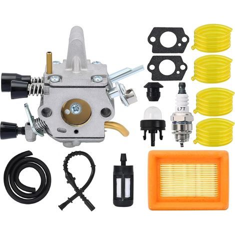 Carburador Hippotech FS120 con filtro de aire 4134 141 0300 para desbrozadora Stihl FS 120 FS200 FS250 FS300 FS350 FR350 Desbrozadora + Kit de tubería de combustible (1/3)