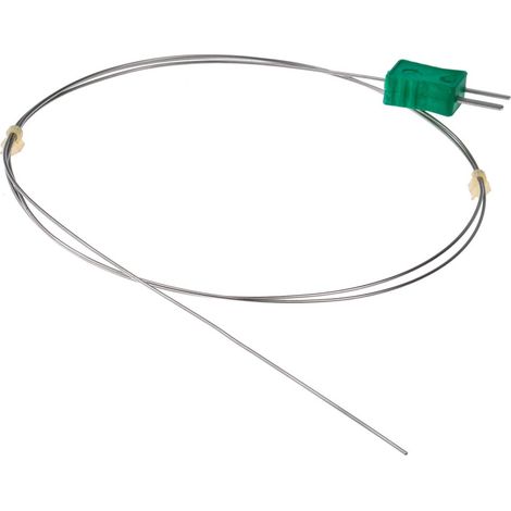 Thermocouple type K Ø 1mm, L 1m, +800°C max à Fiche mâle miniature ( Prix pour 1 ) (1/3)