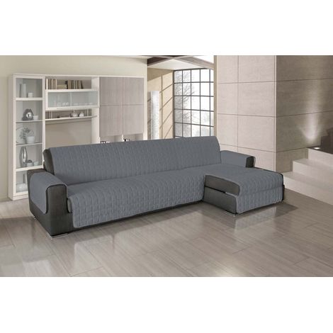 Copridivano Universale Con Penisola Trapuntato Made in Italy Antiscivolo Copri Seduta Protegge da Cani e Gatti Salva Divano Idrorepellente Antracite - 190 cm (1/3)