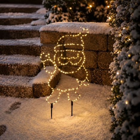 Père noel solaire 60cm blanc chaud (1/4)