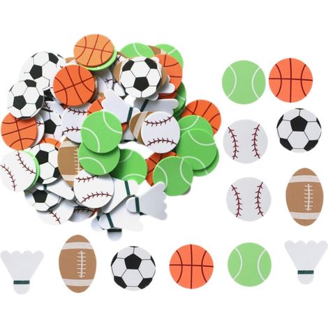Autocollants Plusieurs styles Eva Thème des Ballons de Sport 90 Faciles à Décoller Trace, pour Décoration Anniversaire et Activités DIY Garçon et Filles (1/5)