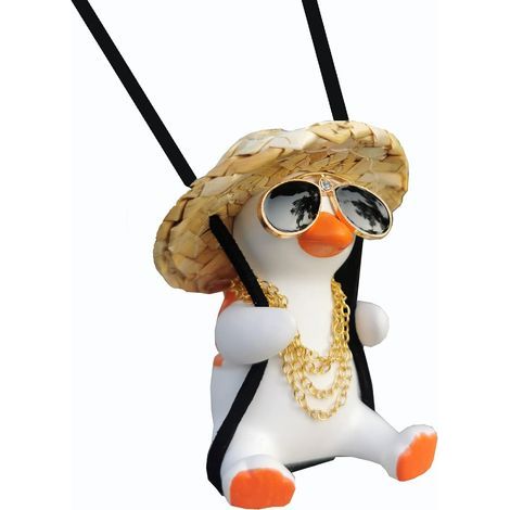 Witziger, schaukelnder Rückspiegelhalter in Entenform – originelles Rückspiegel-Accessoire für Männer, Frauen und Jugendliche. Niedliche Autohalterung (cooles A).