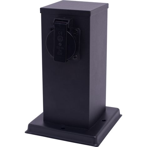 Paletto da giardino Electric IP44 2 prese nero 20cm (1/3)