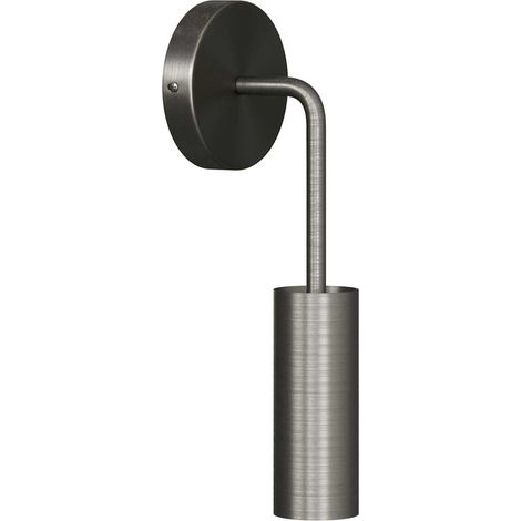 Fermaluce Metal, lampada a muro in metallo con estensione curva e paralume Tub-E14