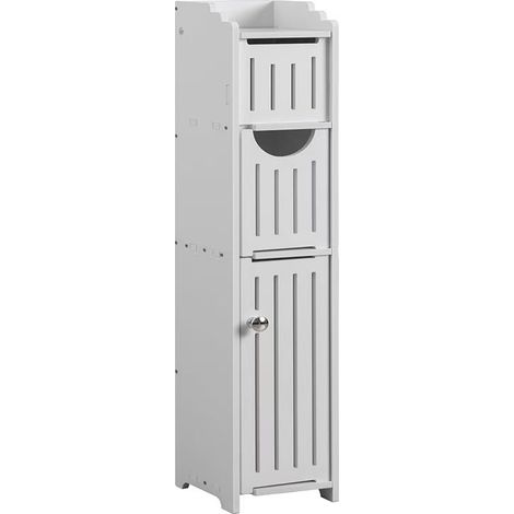 Hofuton Petite armoire de rangement de salle de bain, autonome et résistante aux intempéries, avec porte, titoir et porte-papier, petite armoire pour salle de bain, salon, chambre (1/5)