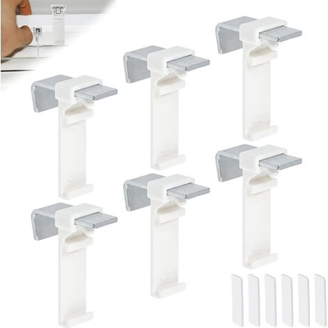Lot de 6 Support de Serrage Support Adhésif pour Store Enrouleur sans Perçage Supports de Serrage Longs Compatible avec Klemmfix Store Double pour Serrage et Collage (1/5)