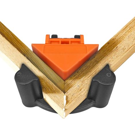 Lot de 4 Serre-joints d'angle 90° pour menuiserie, pinces de fixation à angle droit, clips de maintien pratique pour bois (1/3)
