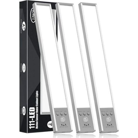 Éclairage sous meuble - Lampe LED à détecteur de mouvement 52 LED - Batterie rechargeable 1500 mAh, intensité réglable mununo (1/4)