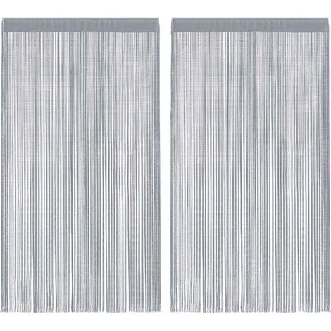 Stores à cordes, 2 pièces, gris clair, 100 x 250 cm