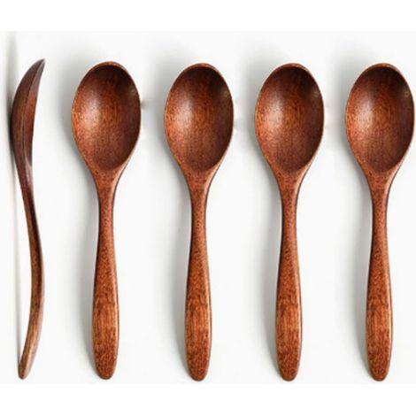 4 Stück Holzhoniglöffel Honigrührer Holzlöffel handgefertigt, kleiner Nanmu-Löffel zum Mischen, Kochen & Rühren von Honig/Kaffee, Küchenzubehör