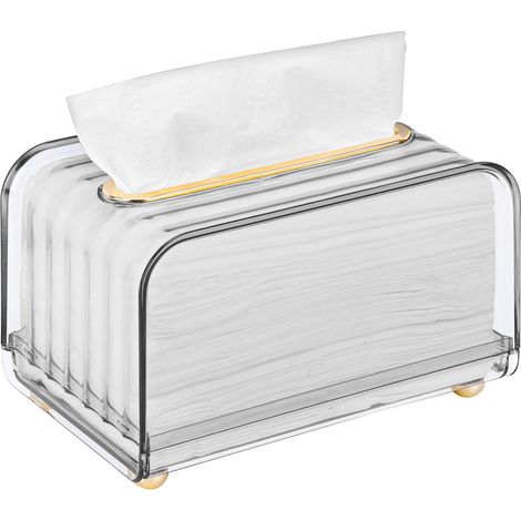 Caja de pañuelos de plástico transparente – dispensador rectangular de toallas de papel