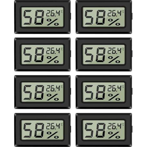 [NEVER USED] 8-Pack Mini Hygrometer Thermometer, Digital Indoor Humidity Meter Monitor with Temperature Sensor for Greenhouse Cars, Home Office, Celsius (°C) (1/4)