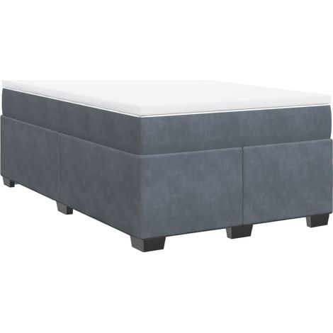 Maison Exclusive - Cama box spring con colchón terciopelo gris os (1/5)