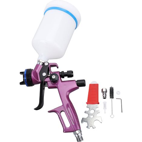 Marhynchus HVLP Pulvérisateur de Peinture de Pistolet à Pistolet avec Buse de 1,3 Mm 600 ML Tasse de Poignée Ergonomique Légère pour Les Murs de Meubles de Voiture Portes de Clôture (1/5)