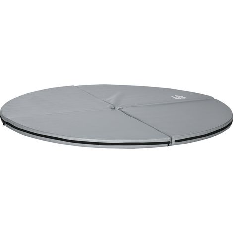 Tapis rond antidérapant pour pole dance, épaisseur 5 cm, plastique mat gris clair, idéal fitness, gymnastique, yoga et entraînement. (1/5)