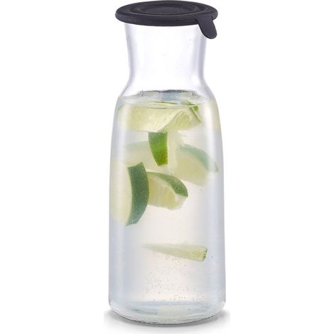 Glasdekanter mit Silikondeckel, Glas, Kanne, 700 ml, schwarz - ZELLER (1/3)