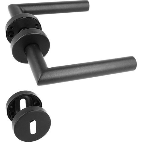 Türgriff Türklinke Türdrücker Türbeschlag Edelstahl Schwarz Matt Black Line Soft Buntbart (1/2)