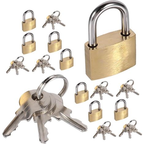 de 8 mini cadenas en laiton avec clés pour valises sacs à (1/5)