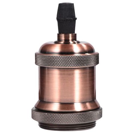 Douille vintage E27/E26 / Support de lampe en cuivre bronze rouge (1/5)