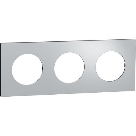 Plaque Odace Aluminium Métal support noir 3 postes (S913706) (1/3)