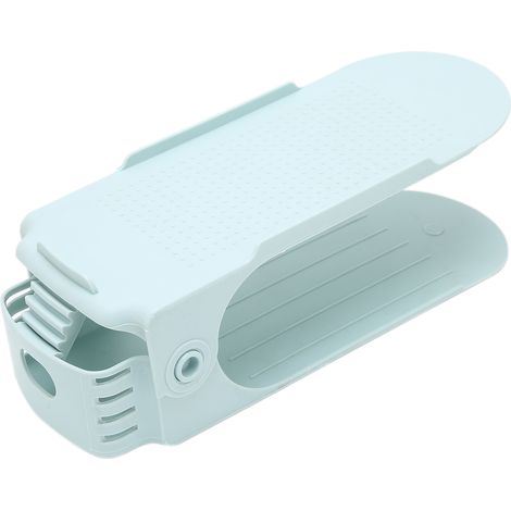 Organisateur Double Étage pour Chaussures, Rangement Économiseur d'Espace pour Sandales et Escarpins, Empileur Bleu Clair (1/5)
