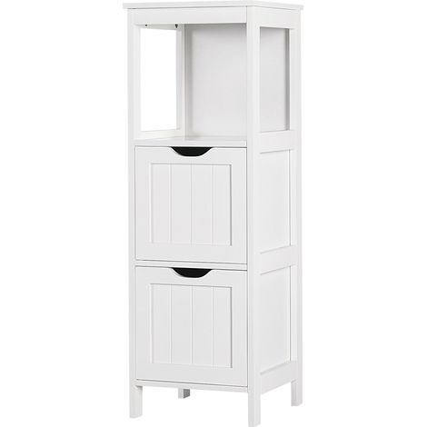 Homevive Mueble de Baño Mueble Columna para Baño Armario de suelo para Baño Armario con Armario de Suelo 2 Cajones 1 Estante 30 x 30 x 89 cm (1/6)