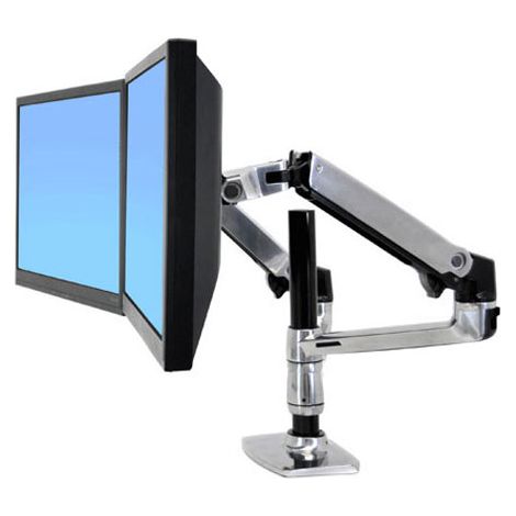 Ergotron LX Series Dual Stacking Arm 61 cm (24") Argent Bureau (1/3)
