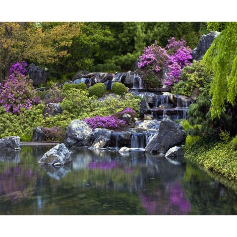 papier peint panoramique cascade vert et violet - Sanders & Sanders (1/5)