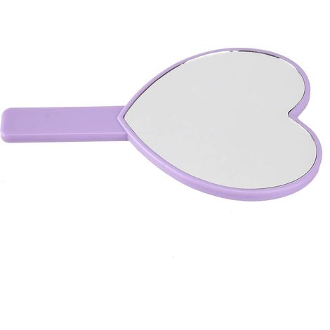 Miroir De Poche En Forme De Coeur - Miroir Cosmétique Avec Poignée - Pour Maquillage Et Voyage - 1 Pièce (1/5)